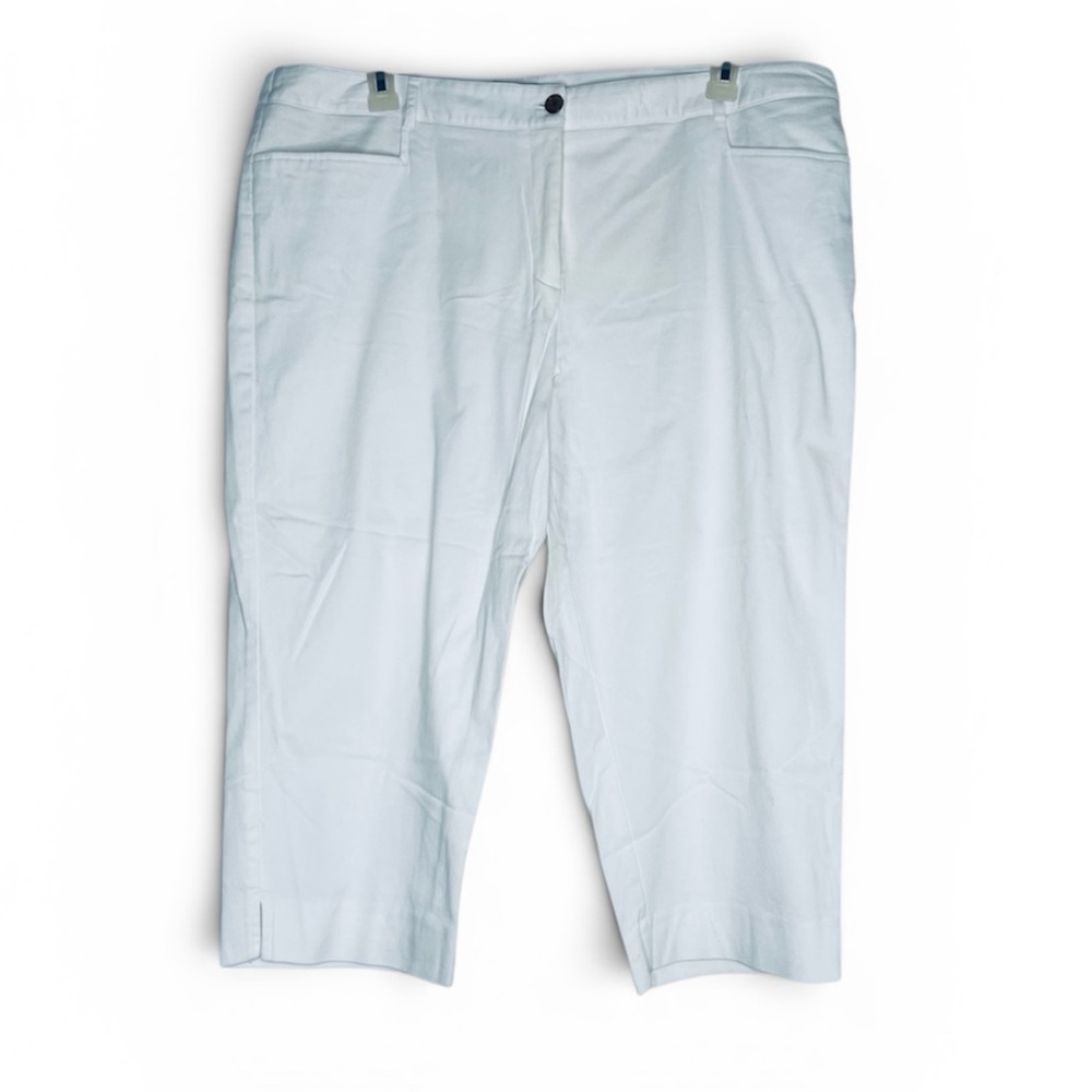 Ninety Plus Size Classic White Capri Pants with pockets Size 20W Cotton/Spandex